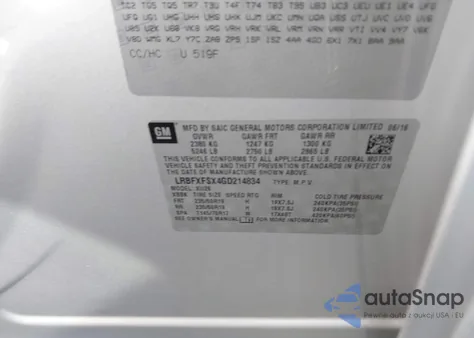 2016 Buick Envision Premium Ii z USA, uszkodzony, nr VIN LRBFXFSX4GD214834